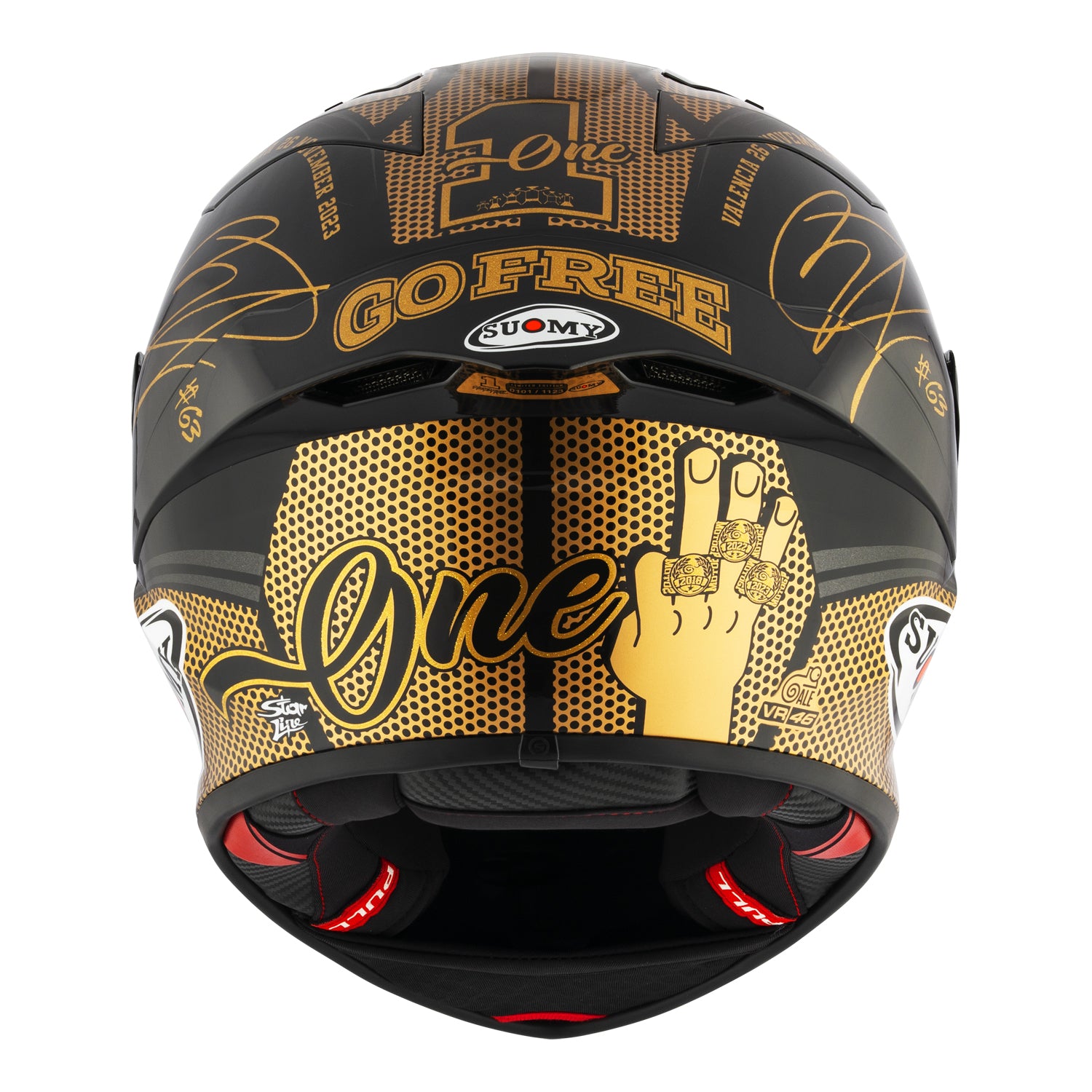 Suomy S1-XR Pecco Bagnaia World Champion GOLD Helmet [CLOSEOUT