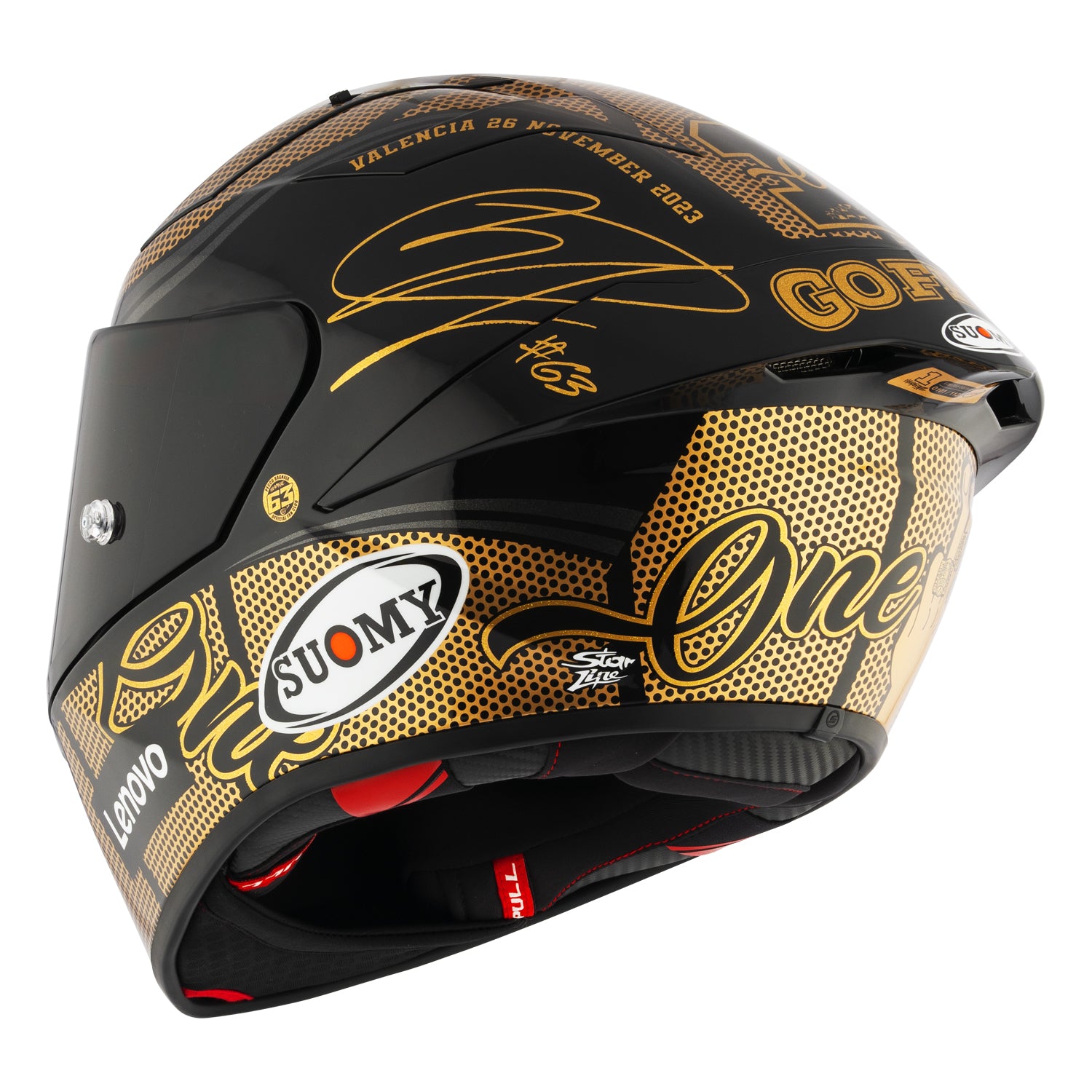Suomy S1-XR Pecco Bagnaia World Champion GOLD Helmet [CLOSEOUT