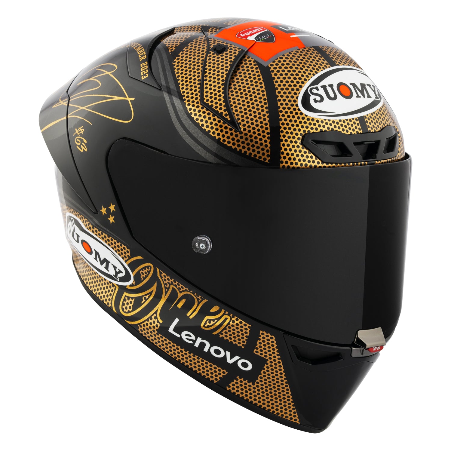Suomy S1-XR Pecco Bagnaia World Champion GOLD Helmet [CLOSEOUT