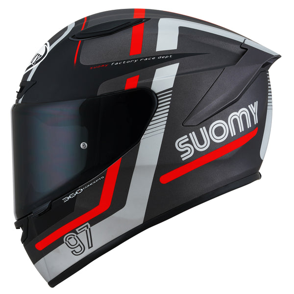 Suomy TRACK-1 Ninety Seven Helmet Gunmetal/Red [CLOSEOUT]