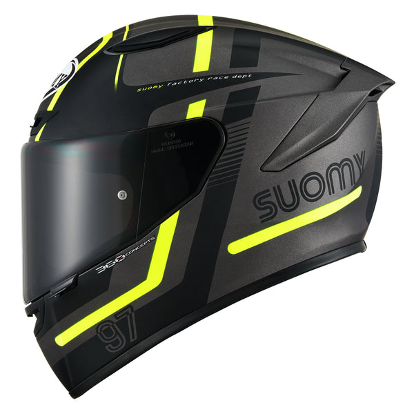 Suomy TRACK-1 Ninety Seven Helmet Gunmetal/Yellow [CLOSEOUT]